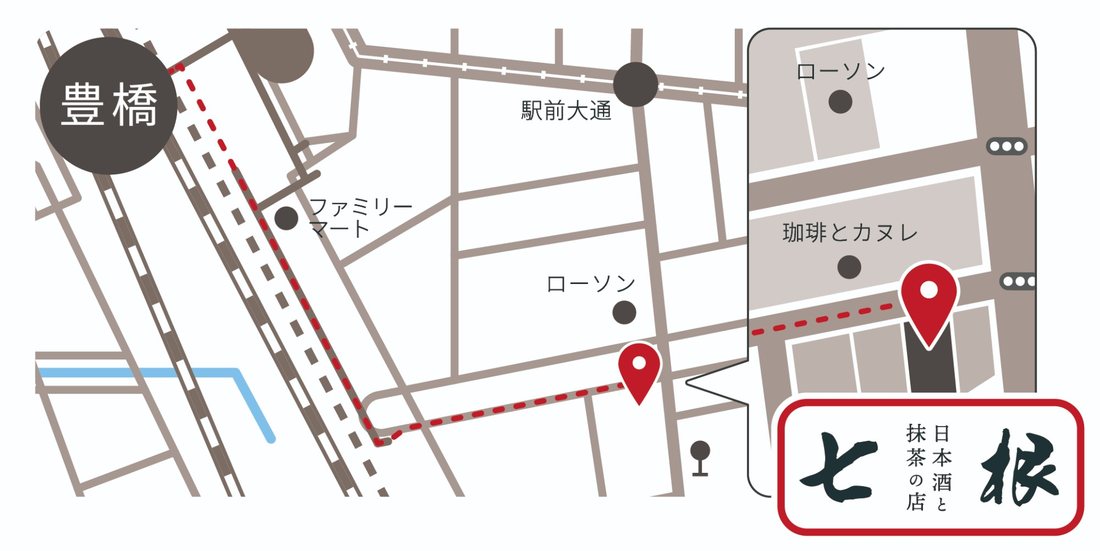 豊橋駅から七根までの地図